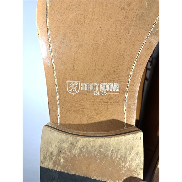 Stacy Adams Winthrop Moc-Toe Oxford Brown Leather Dress Shoes Men's 11 Lace-Up - Picture 11 of 11